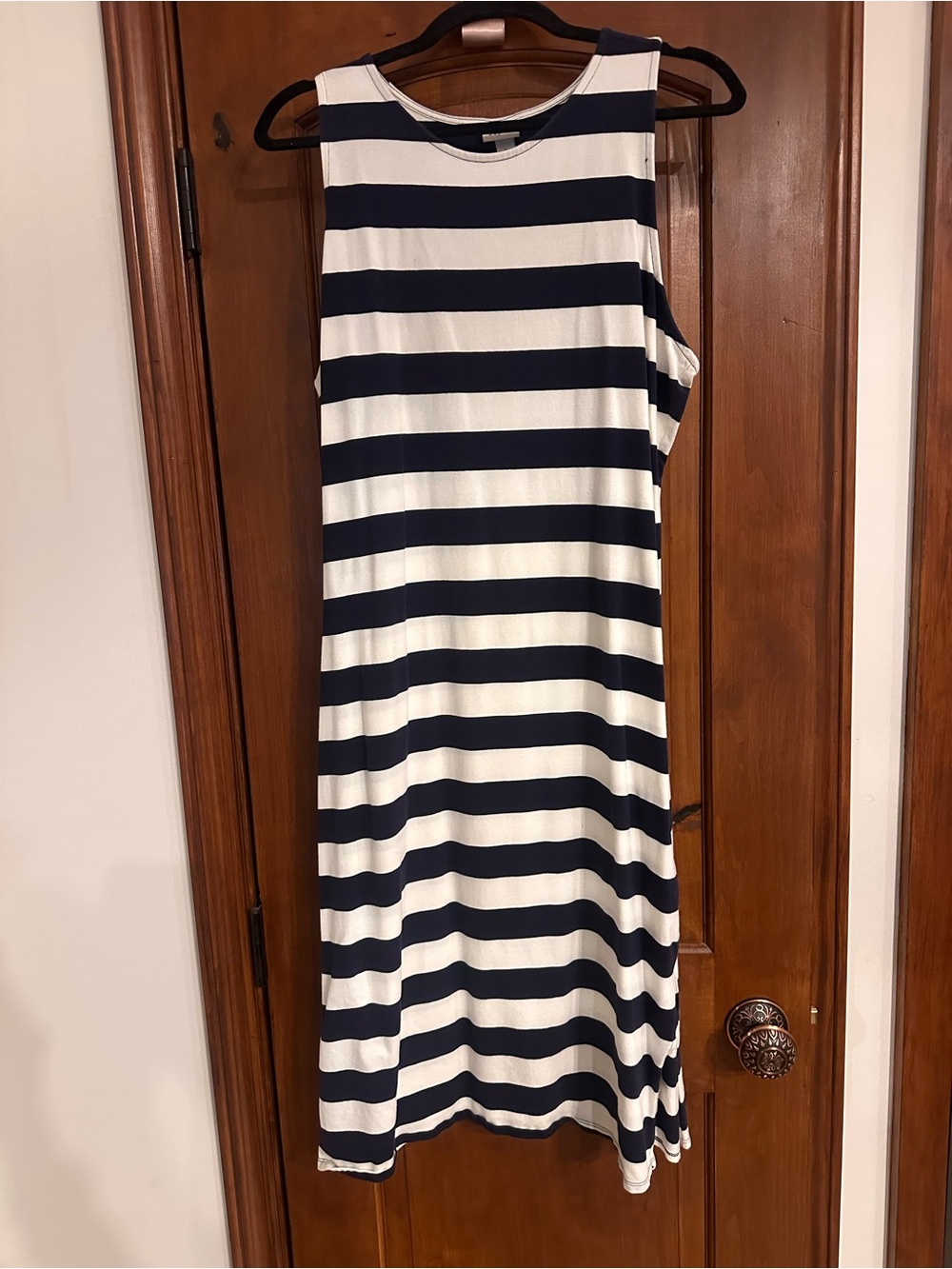 a new day Navy and White Striped Sleeveless Dress